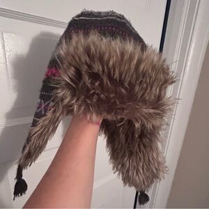 Adorable BABY GAP Trapper style Faux Fur Winter Hat